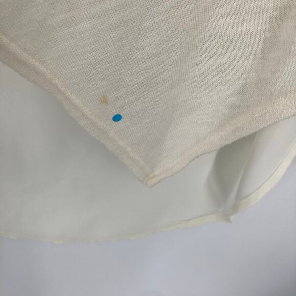 She & Sky Silk Blend Cream Knit Sleeveless Cardigan Coastal Beach Size Large - Picture 4 of 9